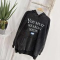 Washed Lettering Hooded Sweatshirt